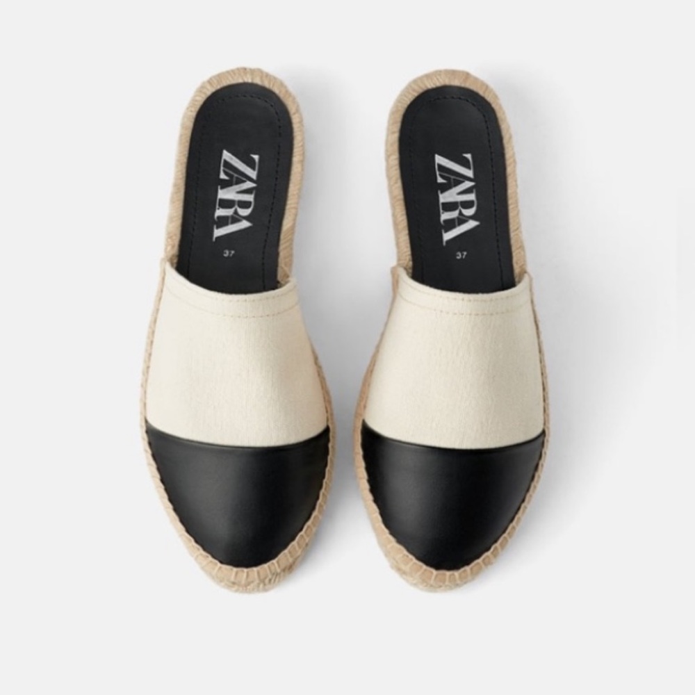 Zara color block backless espadrille
